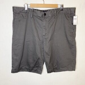 New Gap Khakis Lived In Shorts Gray‎ Cotton Outdoor Casual Slash Pockets Mens 40
